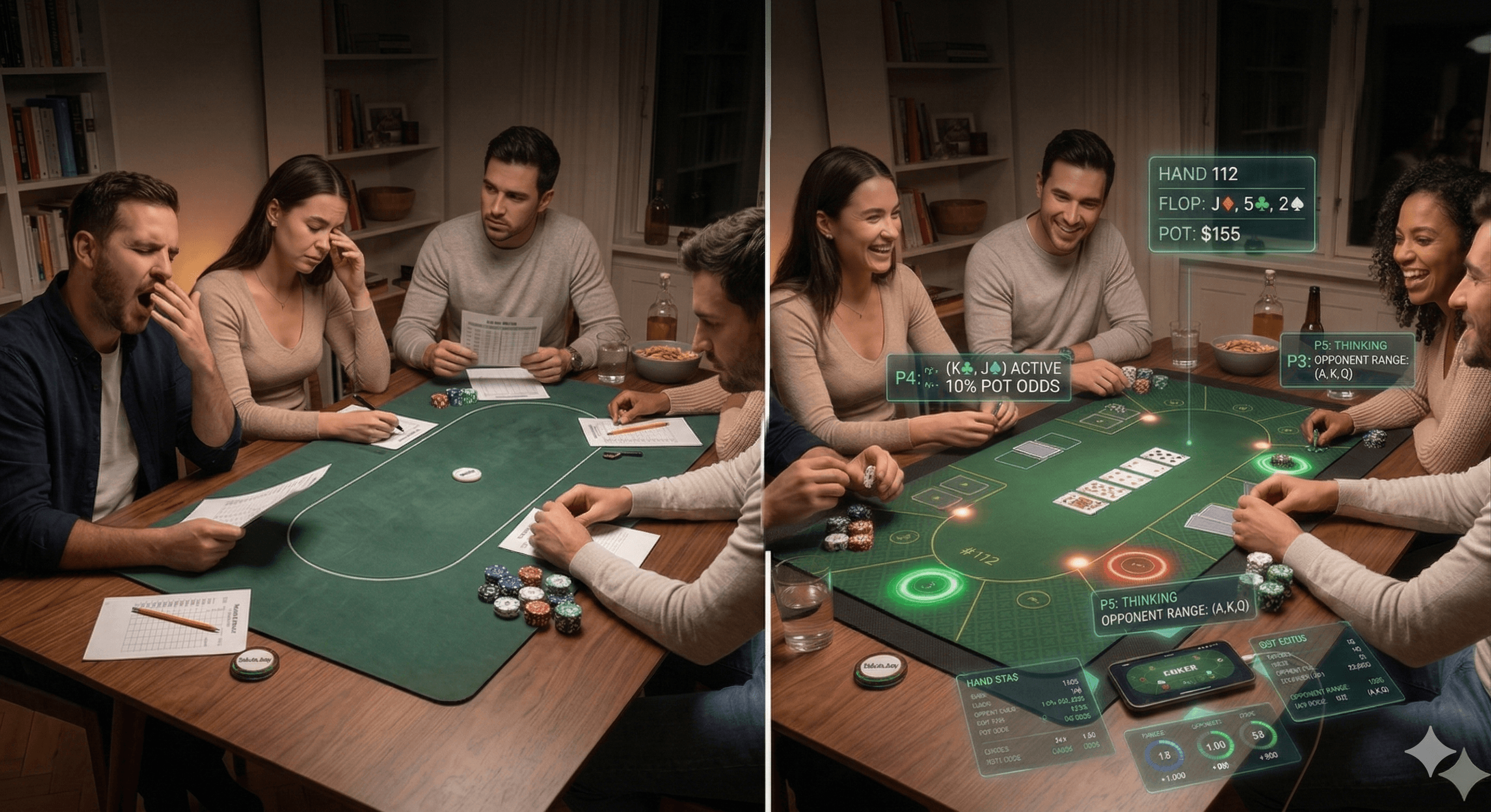 Comparison of manual tracking vs Poker Nomad smart tracking