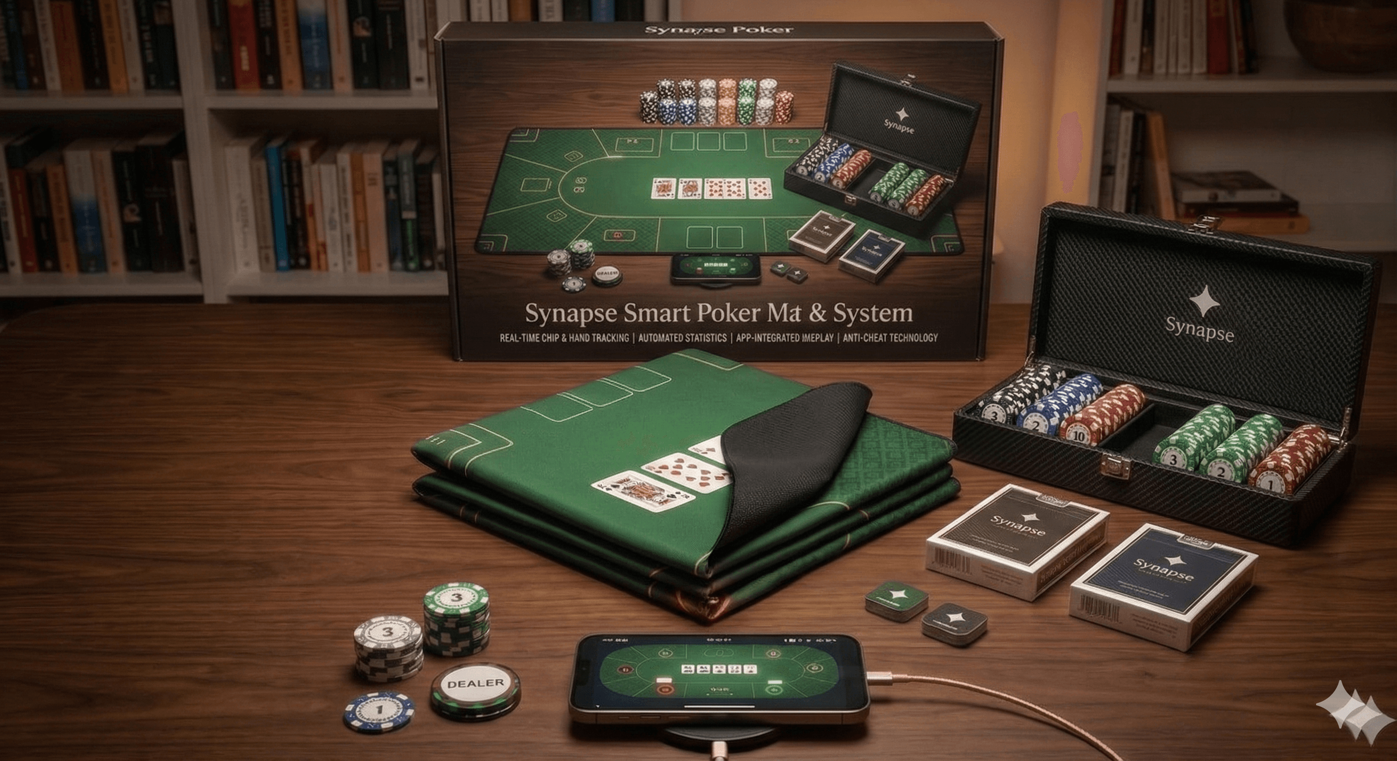 The complete Poker Nomad set including mat, chips, cards, and accessories
